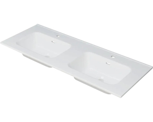 Keramische wastafel met dubbele wasbak