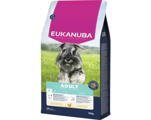 Eukanuba Adult hondenvoer voor volwassen honden tot 10 kilogram, 12 kilogram verpakking