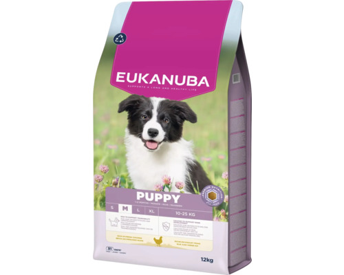 EUKANUBA Hondenvoer Pup M kip 12 kg Eukanuba puppyvoer voor puppy''s van 1 tot 12 maanden, 12 kilogram