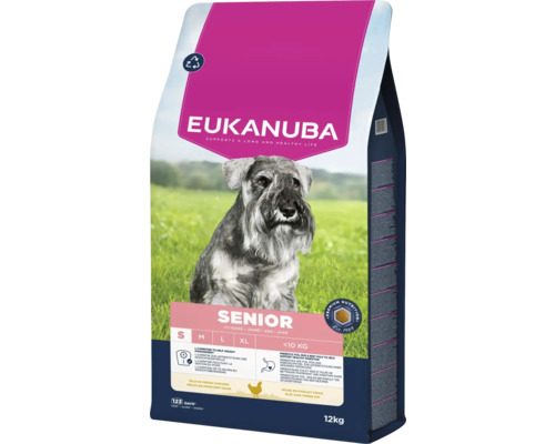 Eukanuba Senior droog hondenvoer voor honden ouder dan elf jaar en minder dan tien kilogram, 12 kilogram