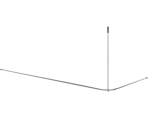 Hoekdouchstang met plafondsteun