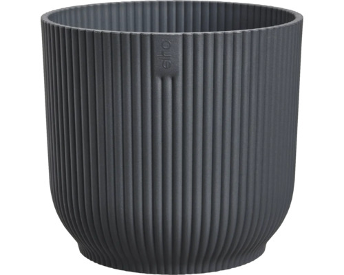 Grijze Elho bloempot met ribbelstructuur