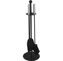 Haardstel met schep, borstel, pook en standaard