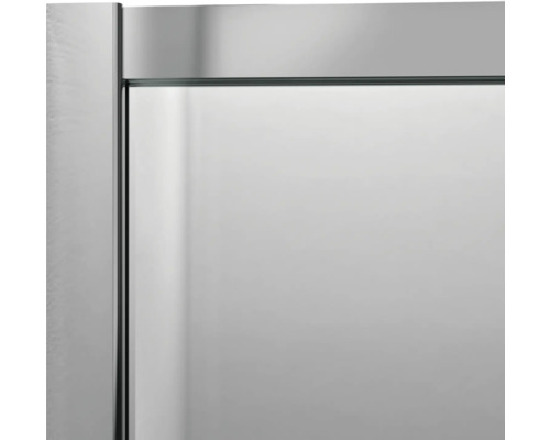 Detail van een douchecabine met frame en glazen wand