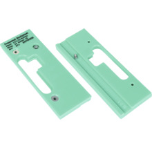 Twee groene inboorband slotplaten voor binnendeuren