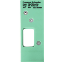 Freessjabloon voor scharnieren, afmeting 76x76 rechts