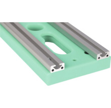 Montageplaat met twee aluminium profielrails