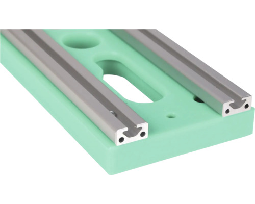 Montageplaat met twee aluminium profielrails