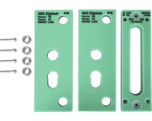 SKS deurschildenset met schroeven en ringen