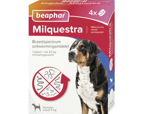 Beaphar Milquestra breedspectrum ontwormingsmiddel voor honden tot 25 kilogram lichaamsgewicht