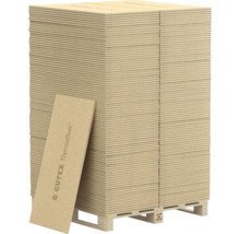 Stapel Gutex Thermofloor houtvezelplaten op een pallet