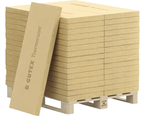 Pallet met Gutex Thermoroom houtvezel isolatieplaten