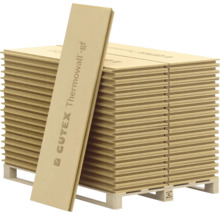 Stapel Gutex Thermowall-gf houtvezelplaten op een pallet