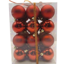 Doos met twaalf rode kerstballen