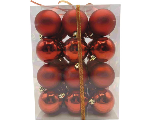 Doos met twaalf rode kerstballen