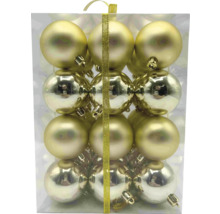 Verpakking van 12 kunststof kerstballen met een matte en glanzende afwerking