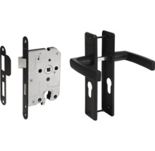 Deurbeslagset met slotkast, sluitplaat en deurklink