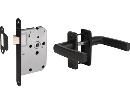 Deurbeslagset met slotkast, sluitplaat en deurklink