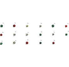 Diverse kerstballen in verschillende kleuren en uitvoeringen