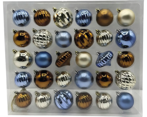 LAFIORA Kerstbal kunstof mix candy 30 st Set kerstballen in verschillende designs