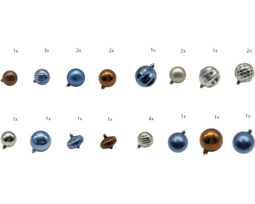 Diverse kerstballen van glas en kunststof