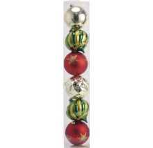 Verpakking met zes kerstballen in verschillende designs