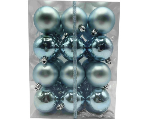 LAFIORA Kerstbal kunststof blauw Ø 6 cm 36 st Verpakking met twaalf kerstballen