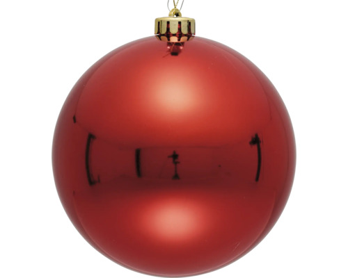 Rode kerstbal met hanger