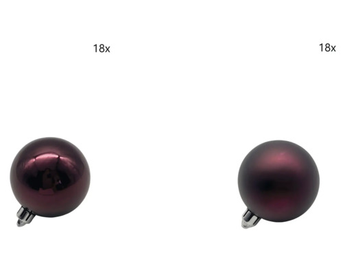 LAFIORA Kerstbal kunststof paars Ø 6 cm 36 st Set van 18 kerstballen