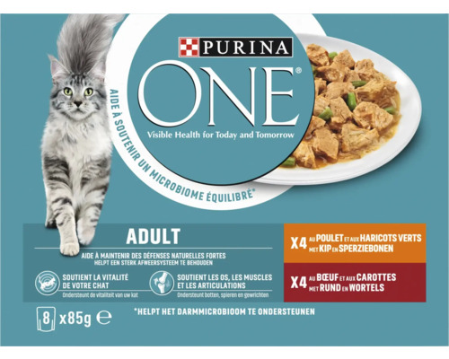 Purina One kattenvoer multipack Adult met kip, rund en groenten