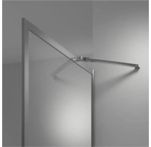 Detail van een douchewand met stabilisatiestang
