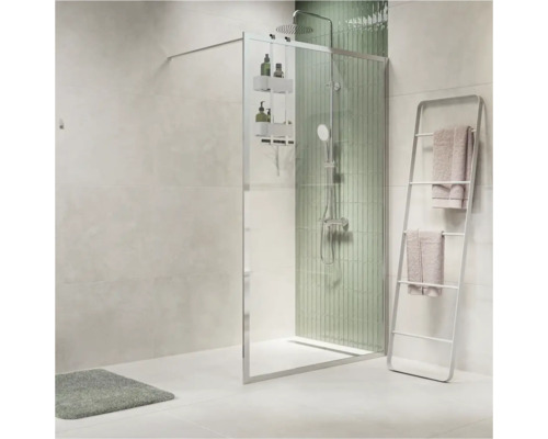 Inloopdouche met handdoekrek en opbergrek