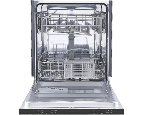 Open vaatwasser met meerdere rekken