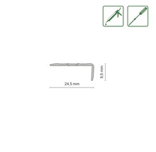 Profielstrip met de afmetingen 24,5 mm en 9,5 mm