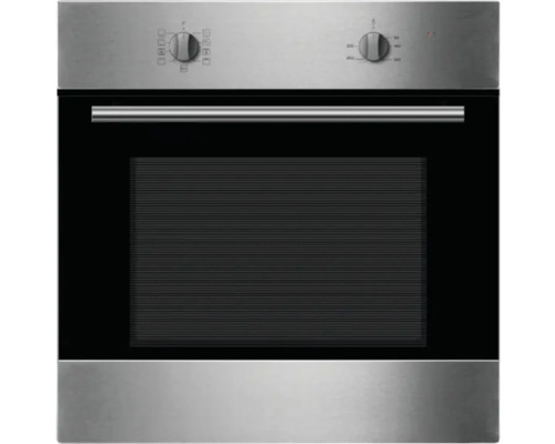 Roestvrijstalen inbouwoven met glazen voorkant en draaiknoppen