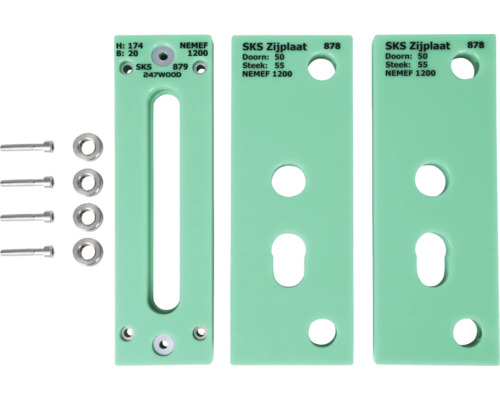 SKS tegenstuk zijplaat met schroeven en moeren