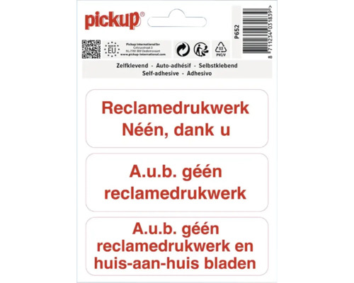 Stickers met de tekst Geen reclame, alstublieft