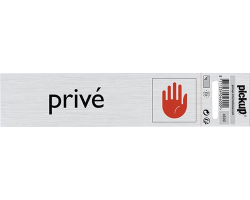 Bordje privé met handsymbool