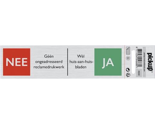 Sticker met de tekst ''Geen ongeadresseerd reclamedrukwerk, wel huis-aan-huisbladen''