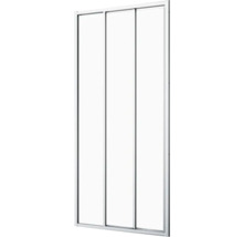 Douchecabine met drie transparante glazen schuifdeuren