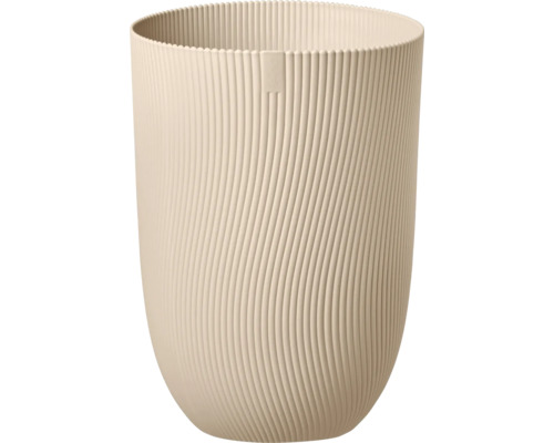 ELHO Bloempot Sereh kunststof beige Ø 39 cm H 53,4 cm Bloempot met geribbeld oppervlak