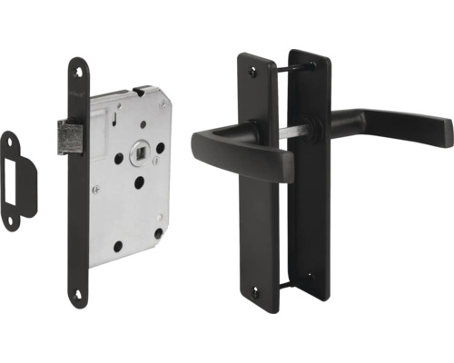 Deurbeslagset met slotkast, sluitplaat en deurklink