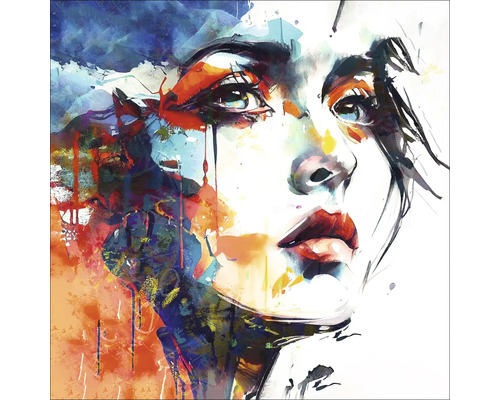 Abstract portret van een vrouw op canvas