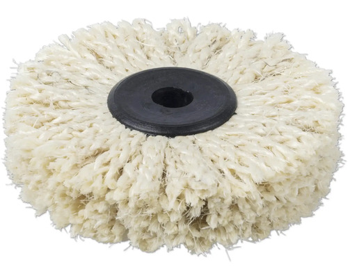 Polijstgereedschap met katoenvezels en een zwarte houder