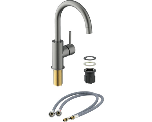 Keukenkraan met aansluitslangen en montagemateriaal