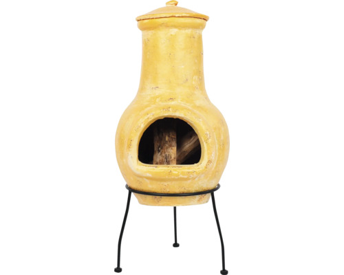 Mexicaanse tuinhaard van terracotta met metalen frame