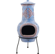 Terrasverwarmer van terracotta met deksel en standaard