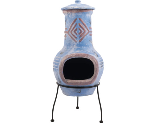 Terrasverwarmer van terracotta met deksel en standaard