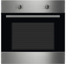 Roestvrijstalen inbouwoven met zwarte glazen deur