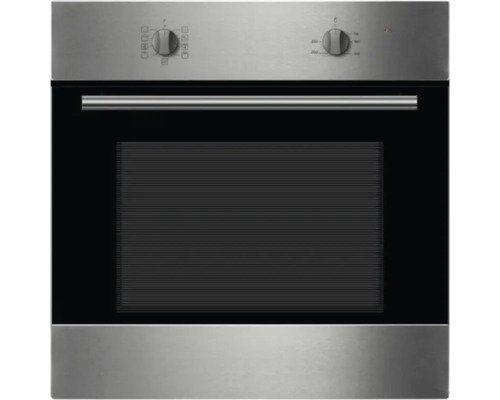 Roestvrijstalen inbouwoven met zwarte glazen deur